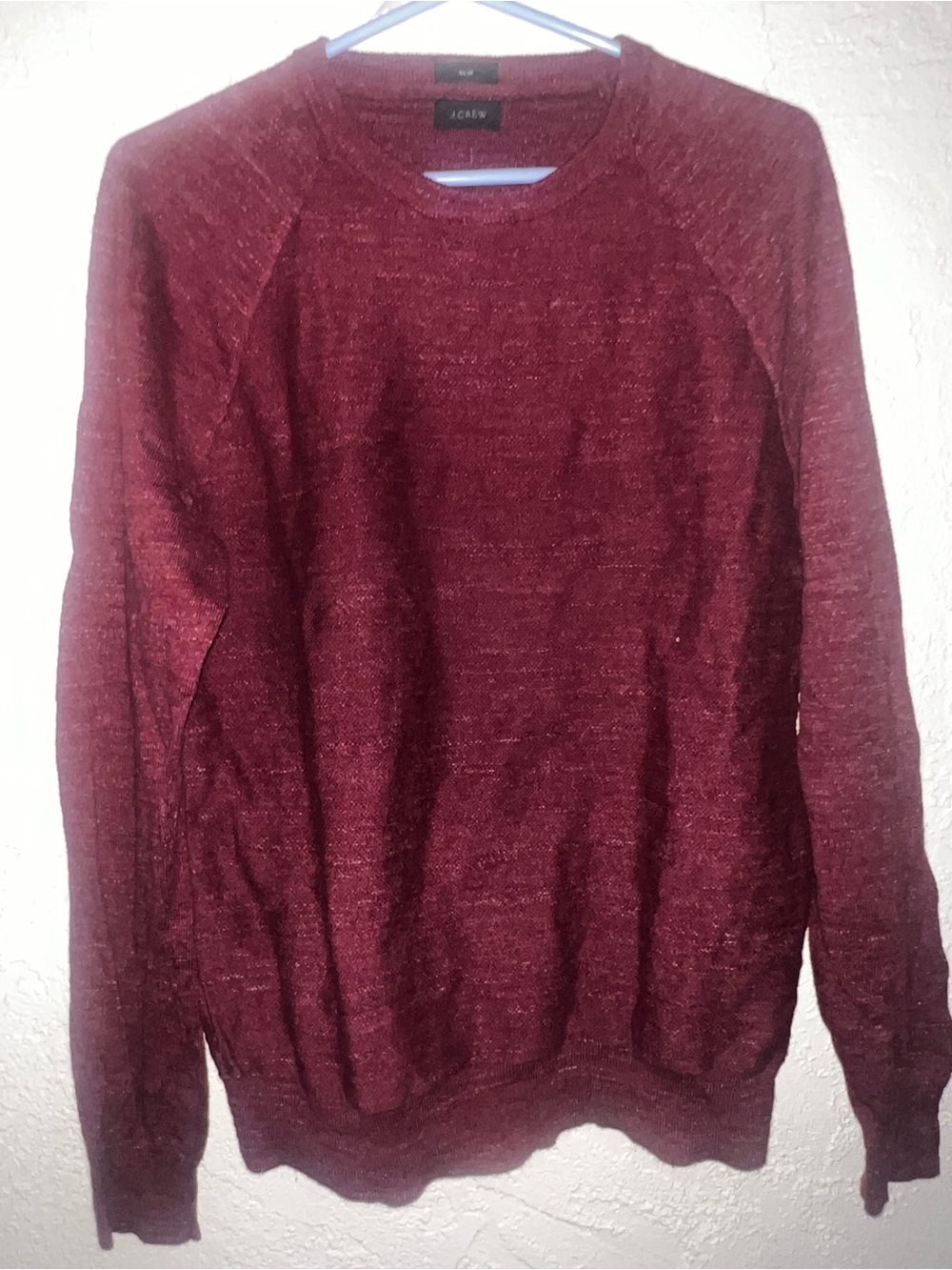 J. Crew Men's Crewneck Sweater in Burgundy Heather